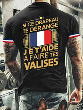 T-shirt manches courtes Si Ce Drapeau Te Dérange Je T'aide A Faire Tes Vlises Homme